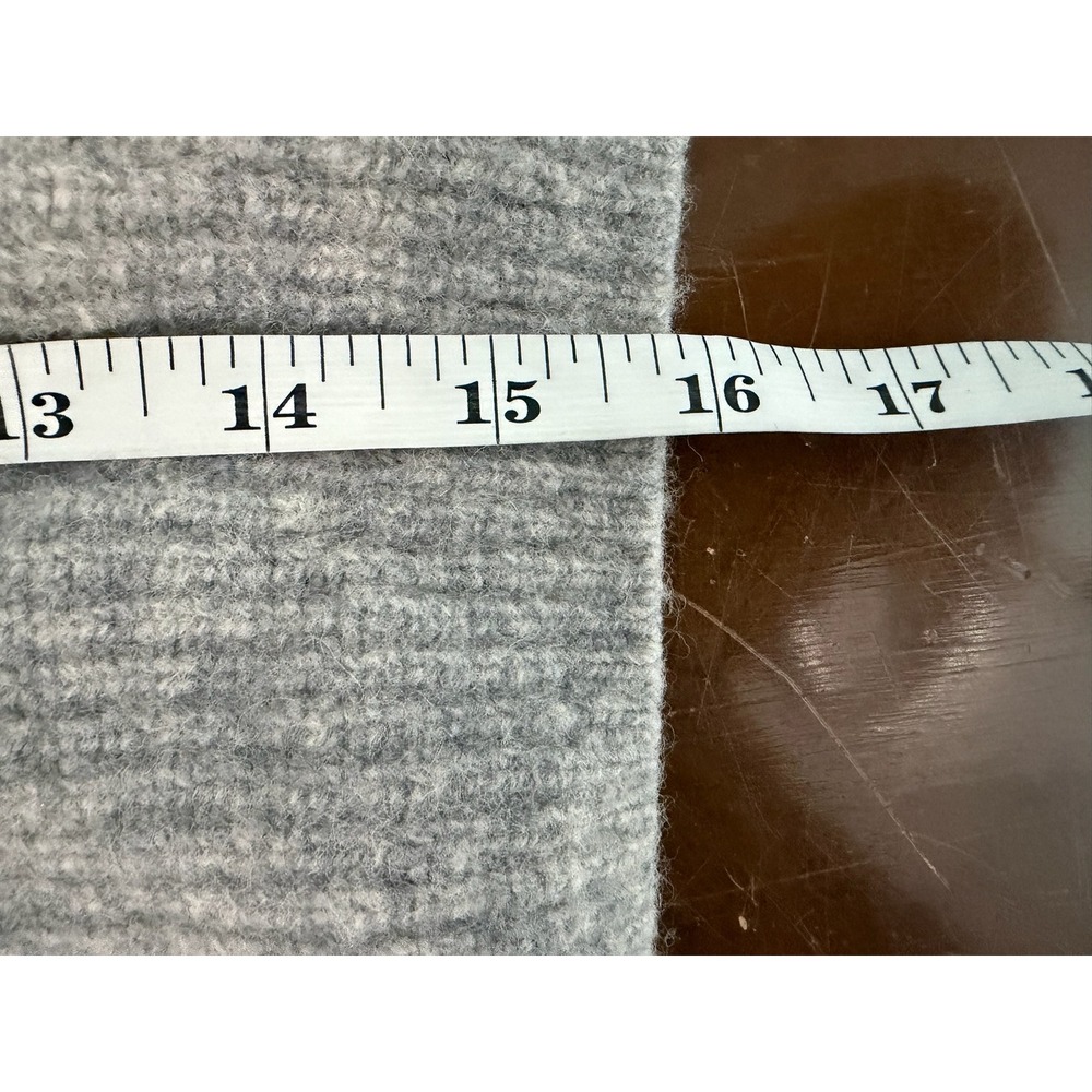 Quince Girls Gray 100% Yak Wool Ribbed Cardigan Sweater Sz M (L) Preppy (READ) - Picture 7 of 7